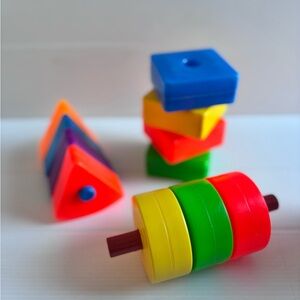 Vintage Fisher-Price 80s Stacking Shape Toy Mixed Lot